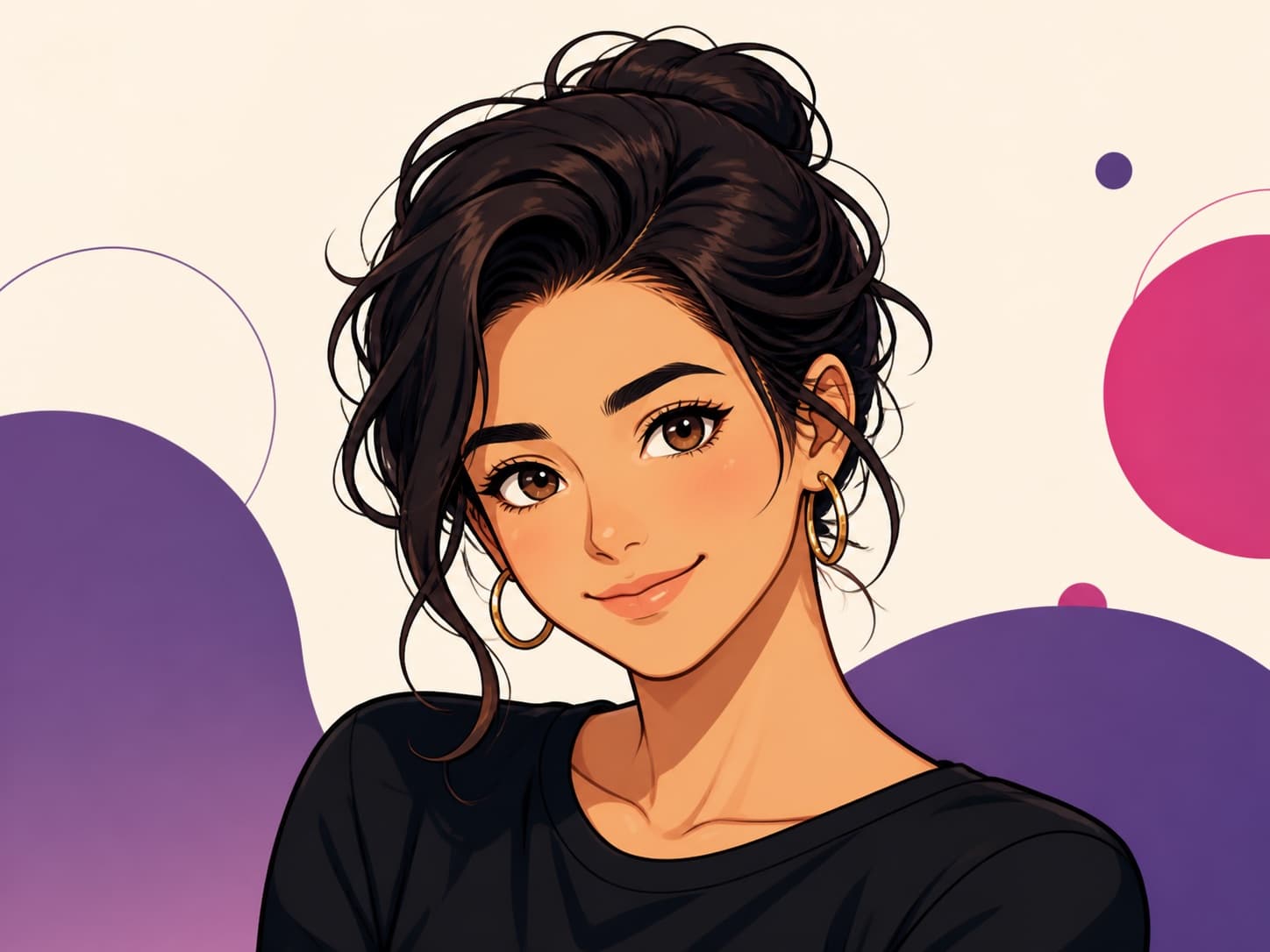 Photo transformed into a polished anime-style cartoon portrait