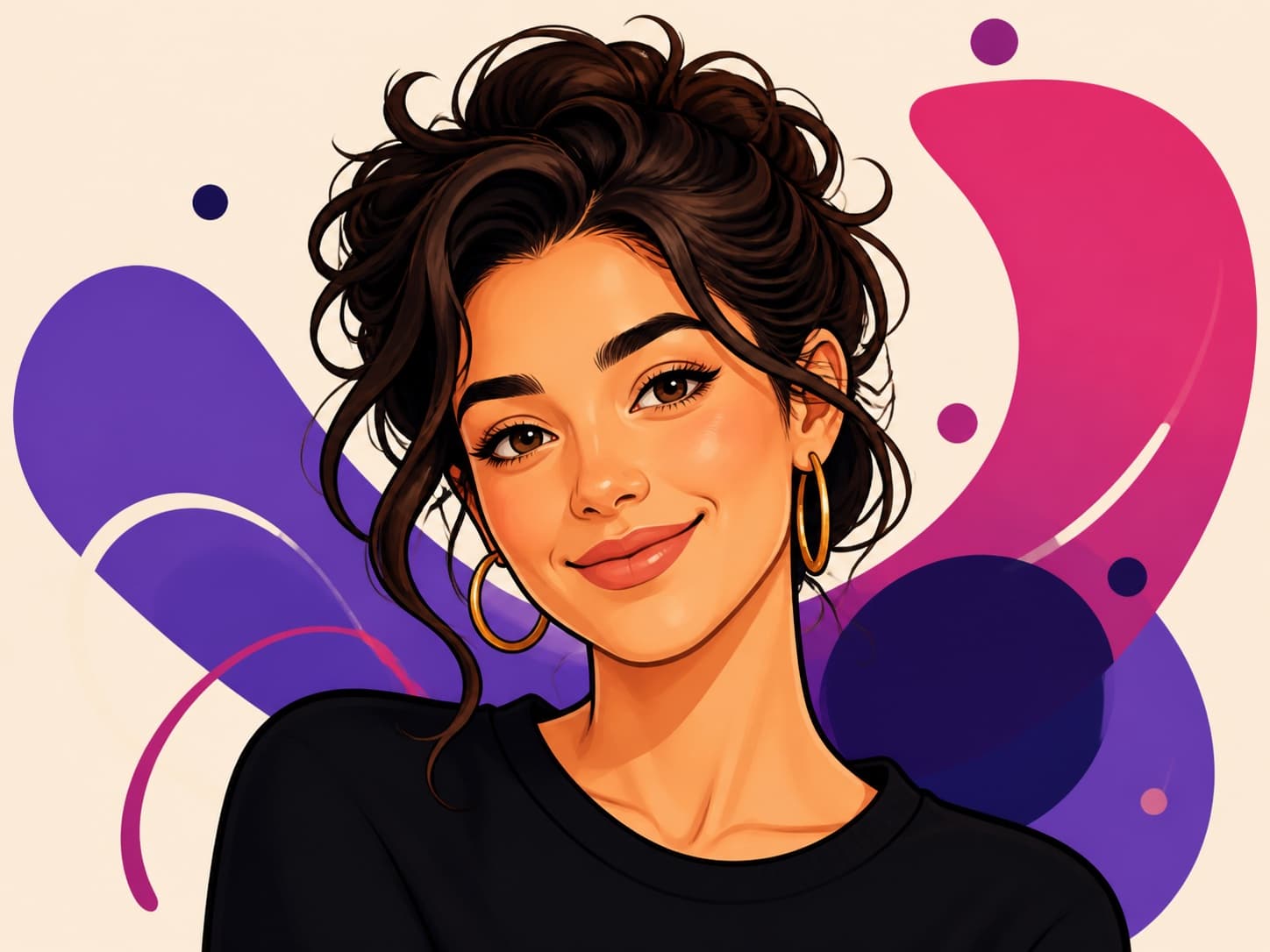 Photo transformed into a colorful editorial caricature