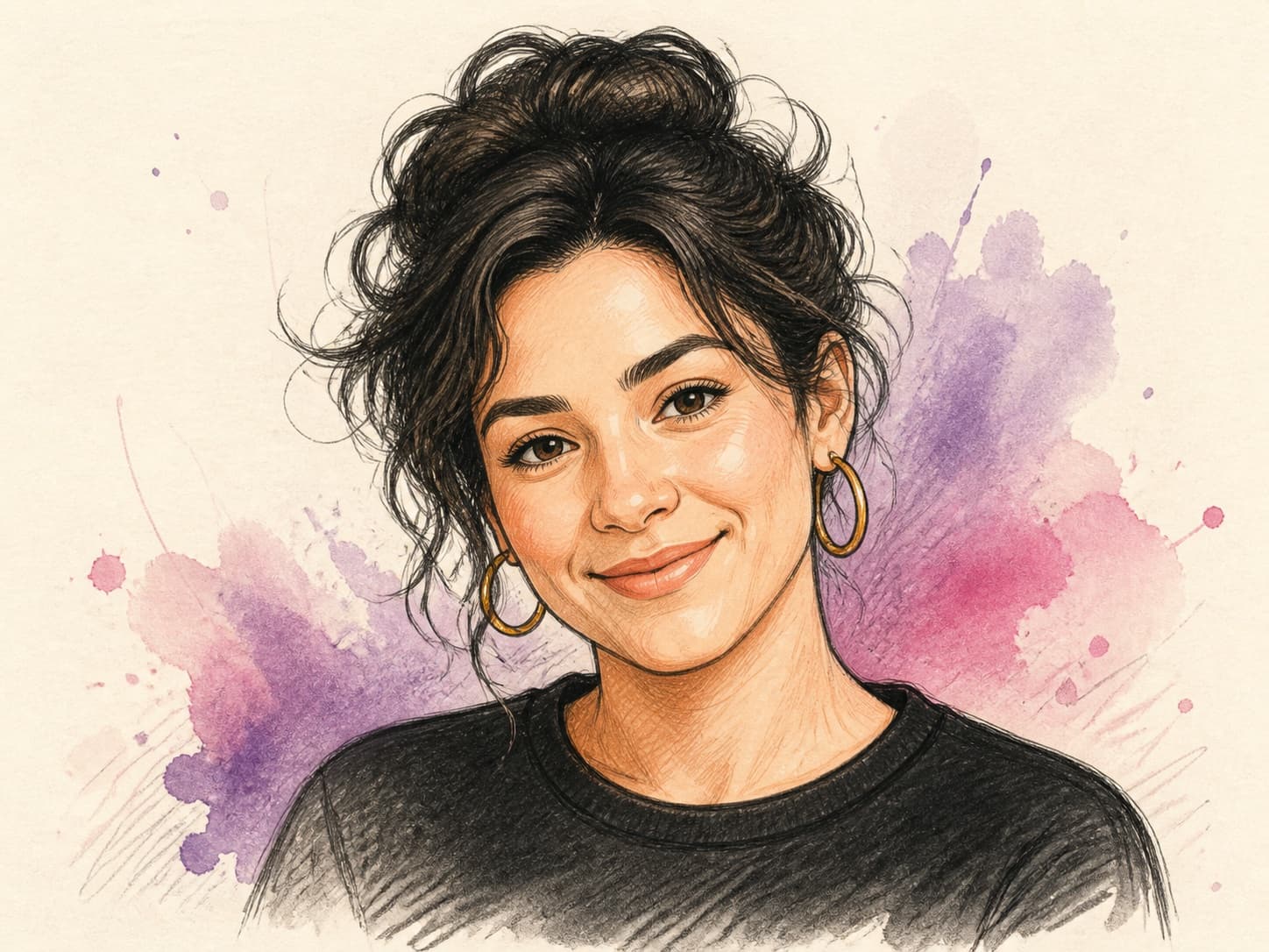Photo transformed into a hand-drawn cartoon sketch