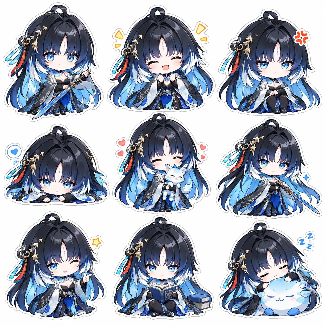 蓝色动漫角色