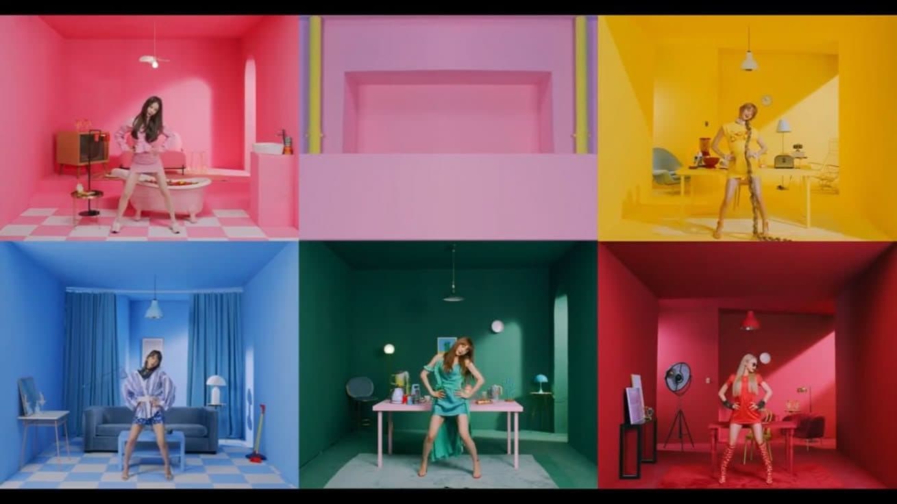 Colorful studio scenes prepared as a coordinated social content series